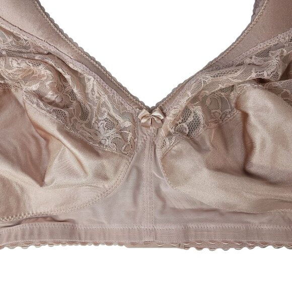 Glamorise Wire Free Bra Tan 46DD Wide Straps Full Cover Magiclift Unlined #1000 - Picture 3 of 9